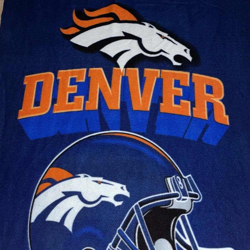 Denver Broncos Fleece Throw Blanket Blue The Northwest Company NFL 60x45‎